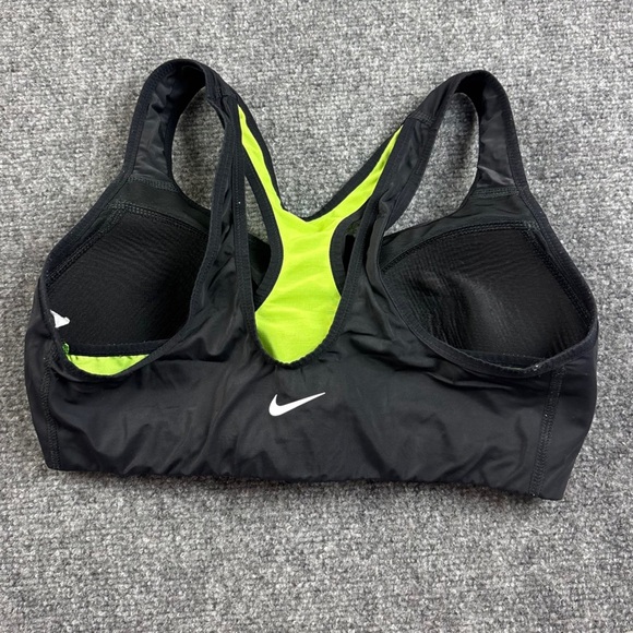 NIKE Women’s Black/Yellow High Support Zipper Front Sports Bra size - Large - Picture 2 of 6